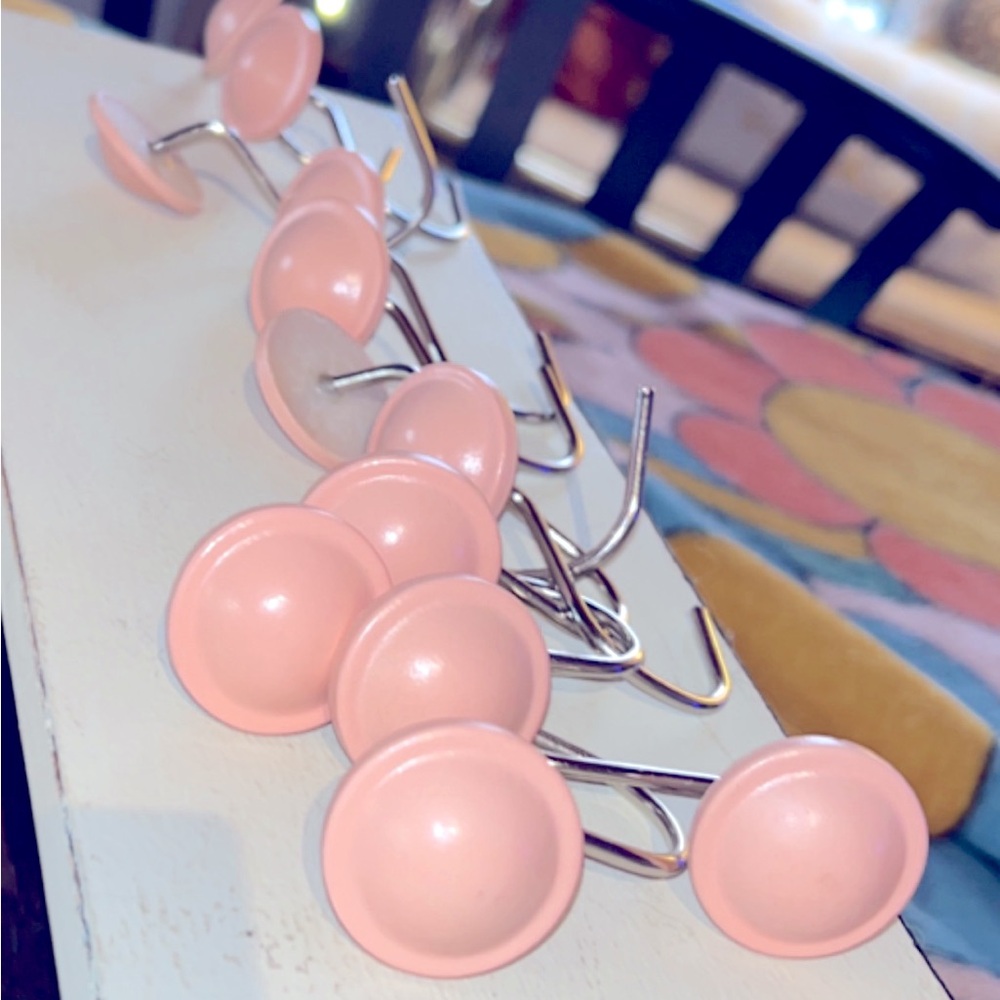 Light Matte Pink Circular Shower Curtain Hooks (12 Pieces) Brand New Looking
